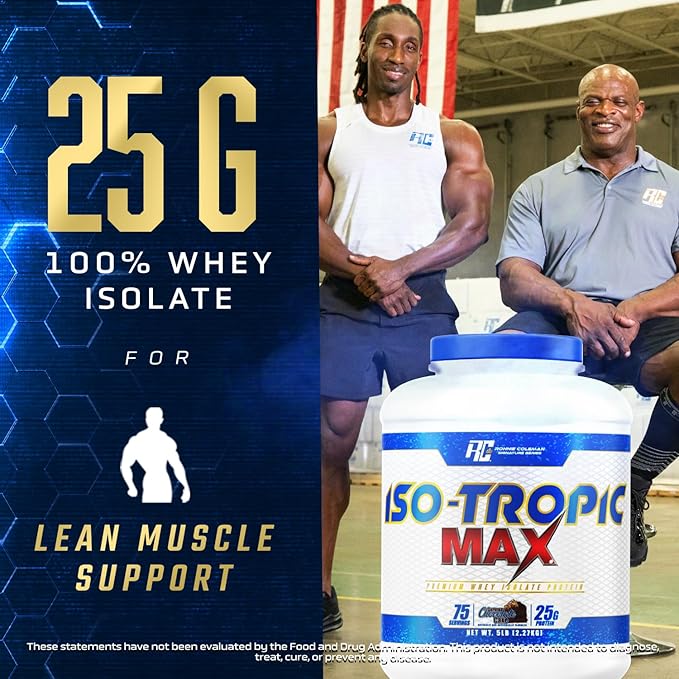 RONNIE COLEMAN SIGNATURE SERIES ISO-TROPIC MAX WHEY ISOLATE PROTEIN CHOCOLATE 5LB