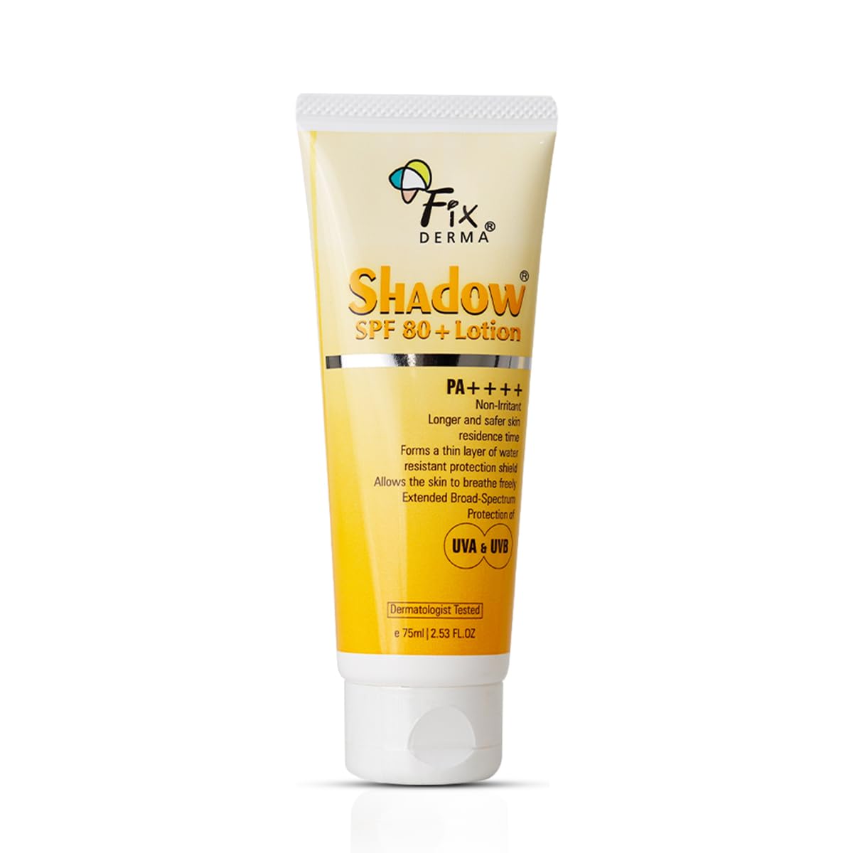 FIXDERMA SHADOW SUNSCREEN SPF 80+ PA++++ LOTION OILY SKIN & DRY SKIN 75ML