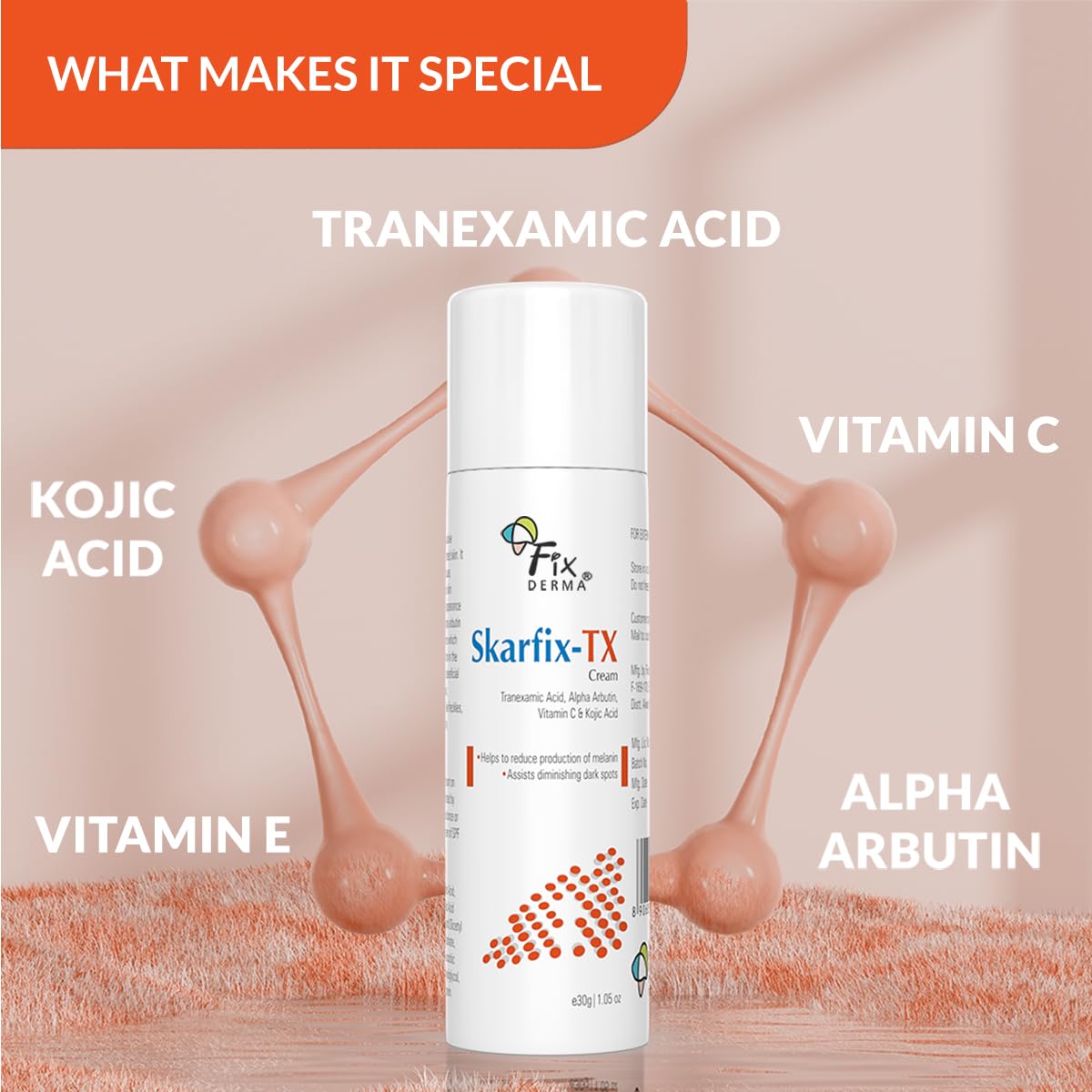 FIXDERMA TRANEXAMIC ACID + 2% KOJIC ACID + 1% ARBUTIN SKARFIX -TX FACE CREAM 30GM