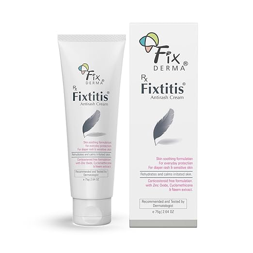 FIXDERMA 15% ZINC OXIDE FIXTITIS ANTI RASH CREAM DIAPER RASH CREAM FOR BABY 75GM