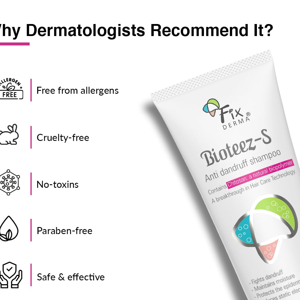 FIXDERMA BIOTEEZ-S, ANTI DANDRUFF SHAMPOO, FLAKY SCALP, NOURISH DRY HAIR 75ML