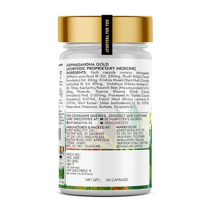 KAPIVA  ASHWAGANDHA GOLD CAPSULES 60CAPS