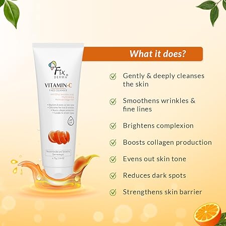 FIXDERMA VITAMIN C FACE CLEANSER WITH ASCORBIC ACID FACEWASH WOMAN 75GM