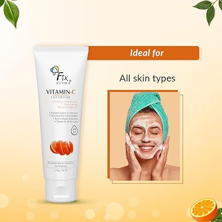FIXDERMA VITAMIN C FACE CLEANSER WITH ASCORBIC ACID FACEWASH WOMAN 75GM