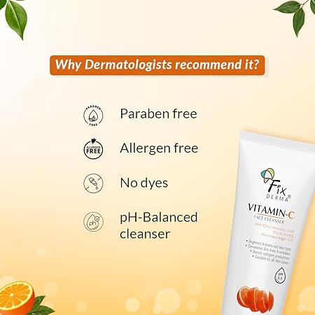FIXDERMA VITAMIN C FACE CLEANSER WITH ASCORBIC ACID FACEWASH WOMAN 75GM