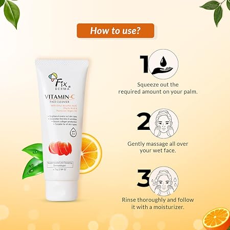 FIXDERMA VITAMIN C FACE CLEANSER WITH ASCORBIC ACID FACEWASH WOMAN 75GM