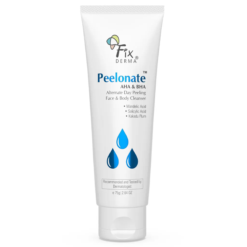 FIXDERMA PEELONATE AHA BHA FACE CLEANSER, EXFOLIATOR, FACE PEELING SOLUTION 75GM