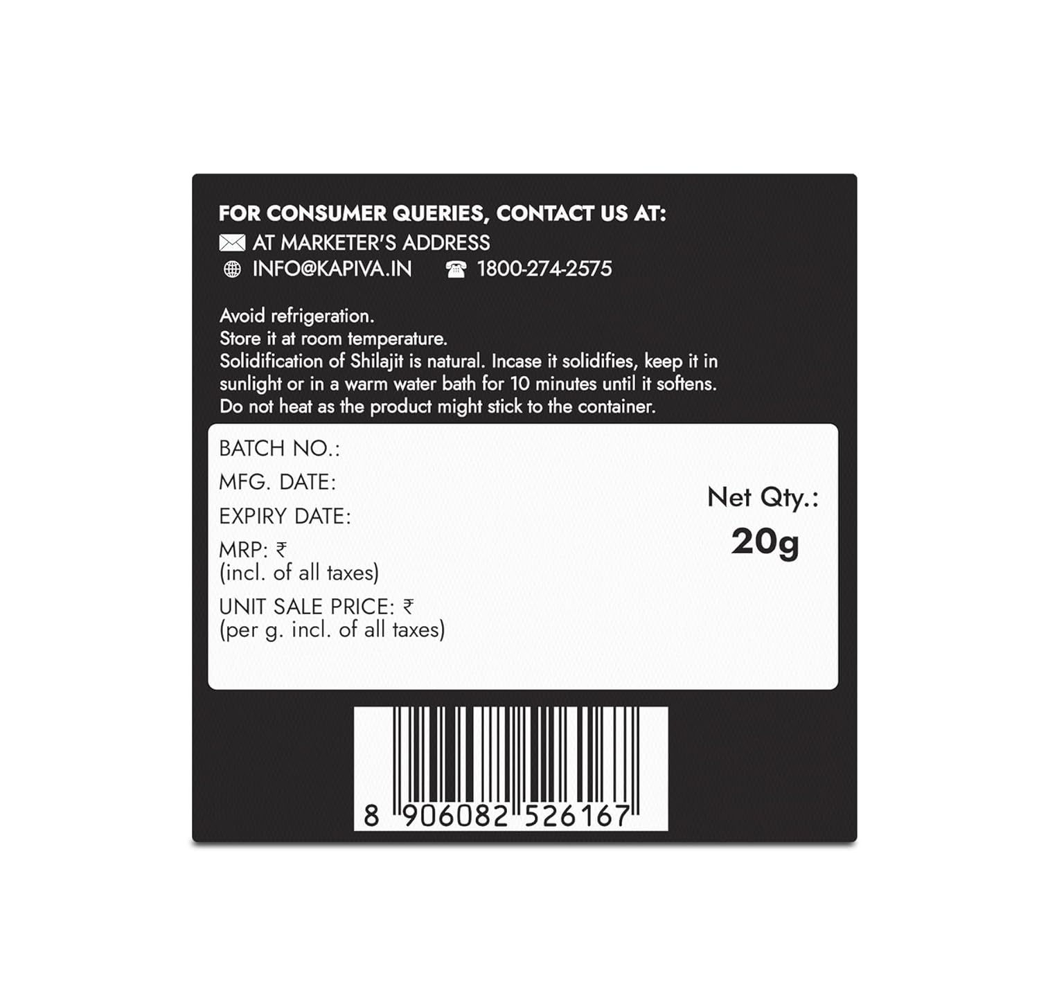 KAPIVA HIMALAYA SHILAJIT 20GM