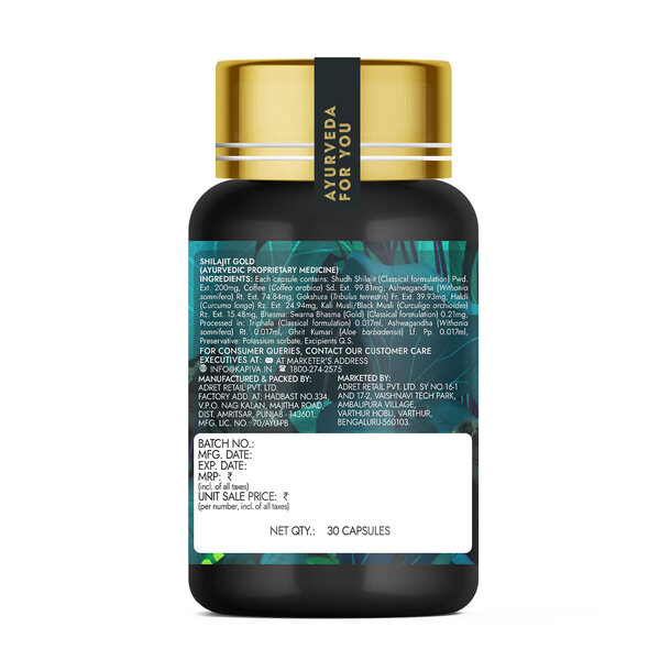 KAPIVA SHILAJIT GOLD CAPSULES 30CAPS