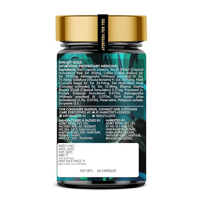 KAPIVA SHILAJIT GOLD CAPSULES 60CAPS