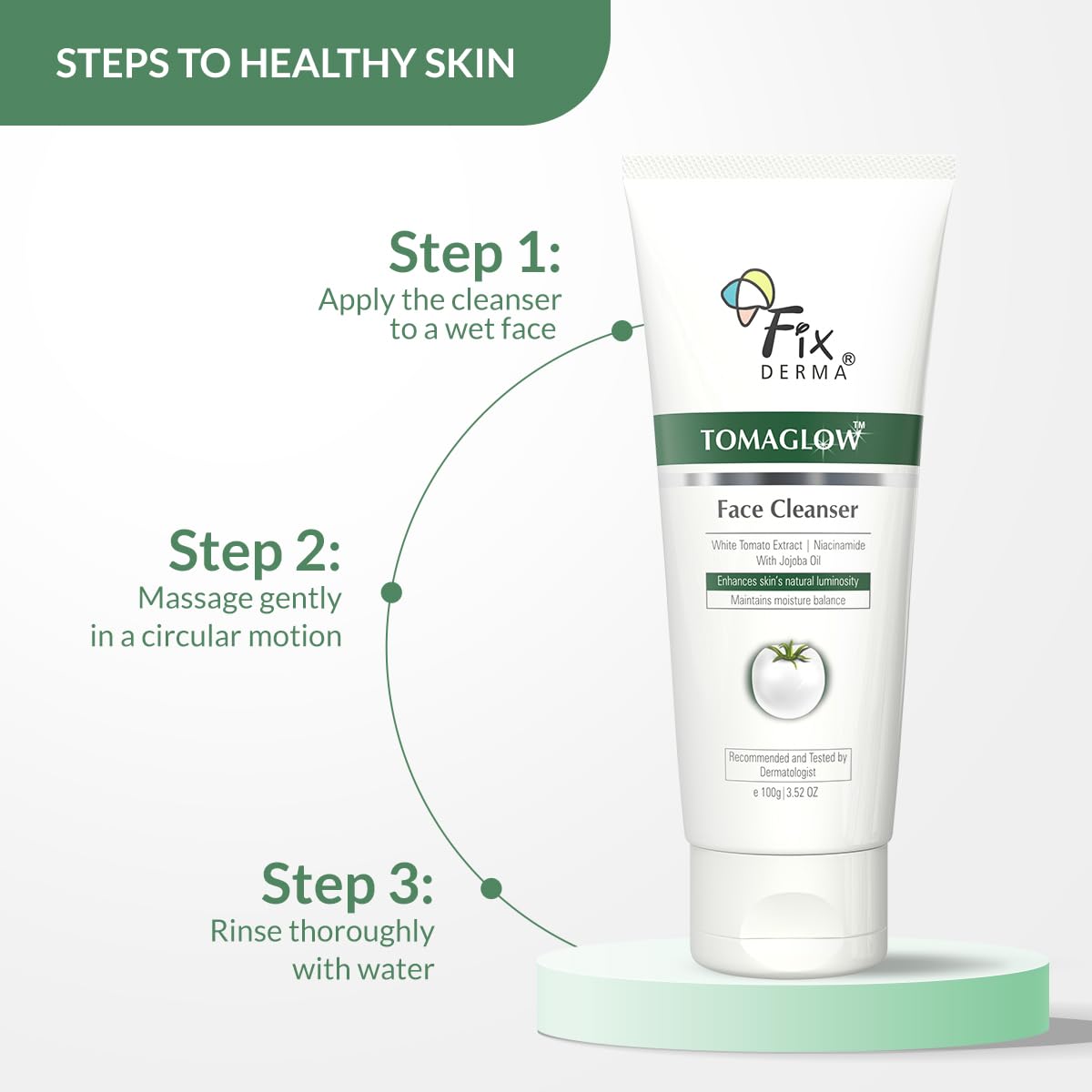 FIXDERMA TOMAGLOW FACE CLEANSER WITH WHITE TOMATO EXTRACT TAN REMOVAL 100GM