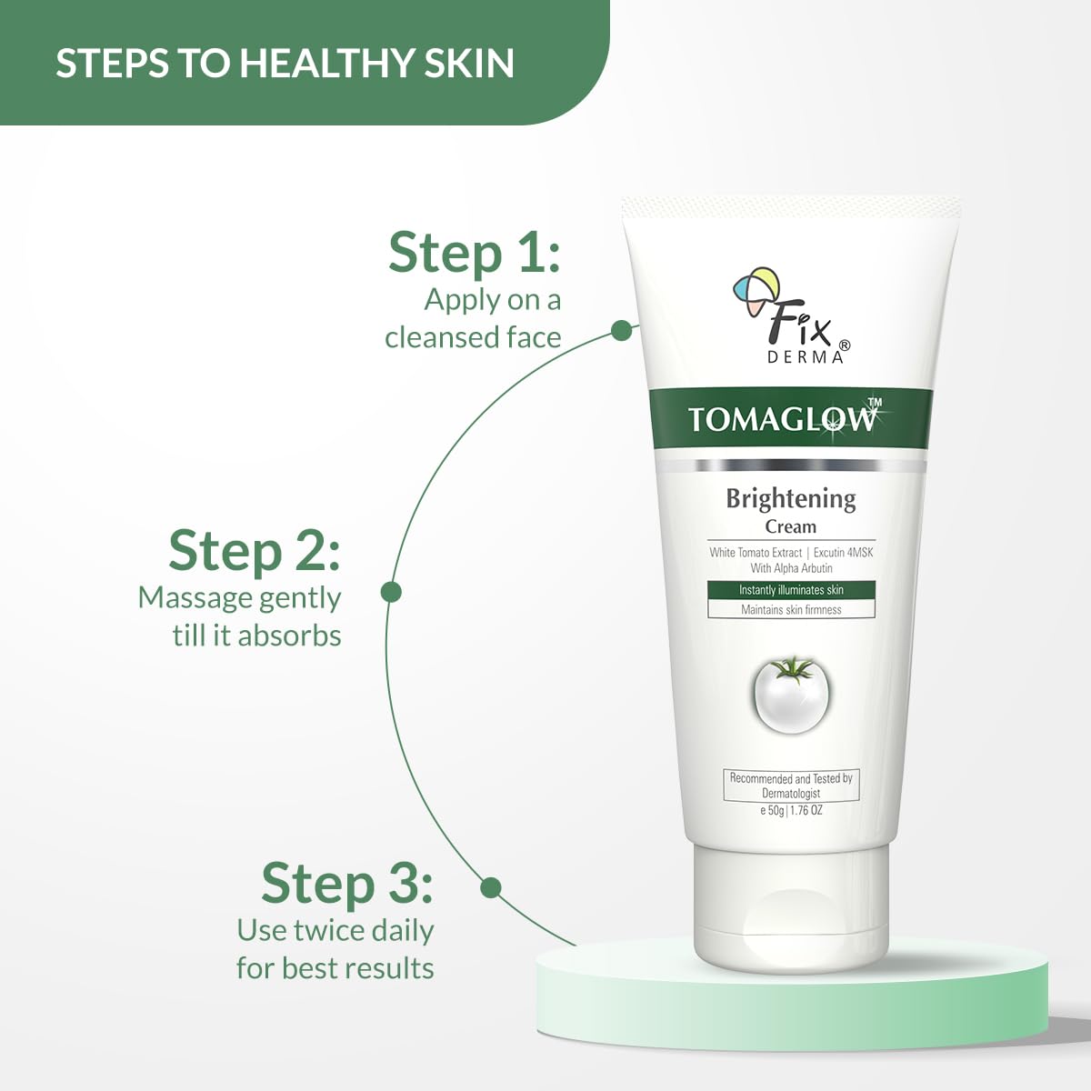 FIXDERMA TOMAGLOW BRIGHTENING FACE CREAM WITH WHITE TOMATO EXTRACT 50GM