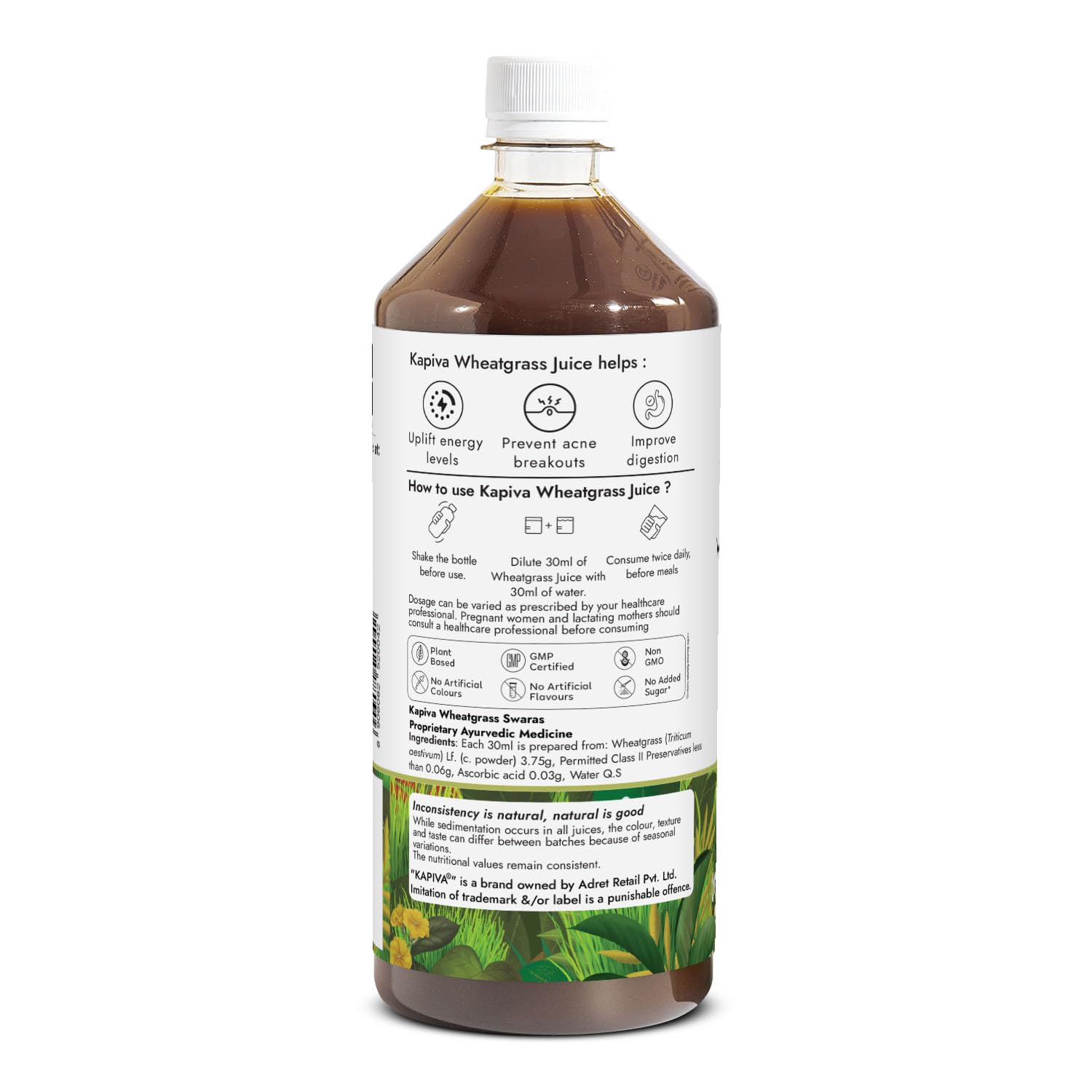 KAPIVA WHEAT GRASS JUICE 1LTR