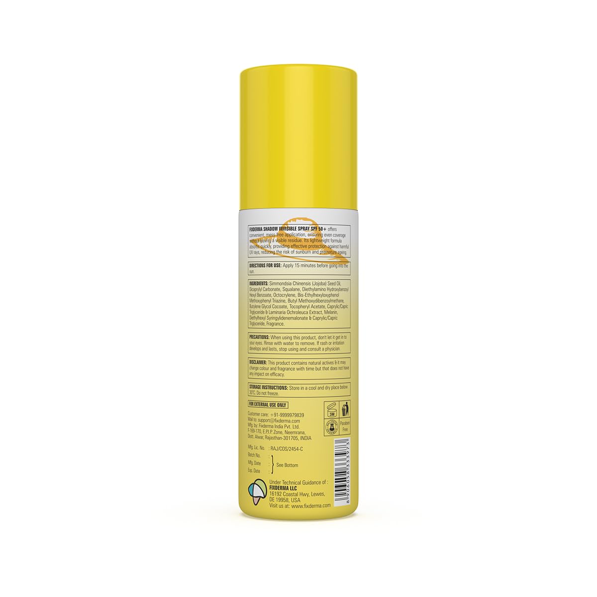 FIXDERMA SHADOW SPF 50+ PA+++ INVISIBLE SPRAY | ULTRA LIGHTWEIGHT TRANSPARENT SUNSCREEN 50ML