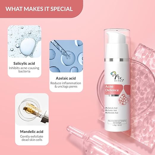 FIXDERMA 2% SALICYLIC ACID SERUM FOR ANTI ACNE & SPOT TREATMENT 30GM