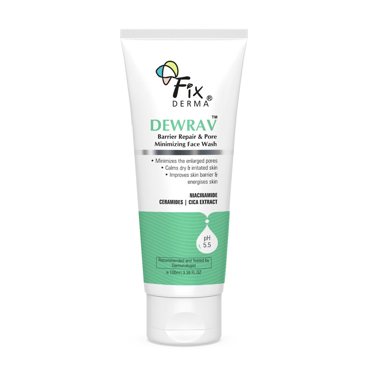 FIXDERMA DEWRAV BARRIER REPAIR & PORE MINIMIZING WITH 2% NIACINAMIDE FACE WASH 100ML