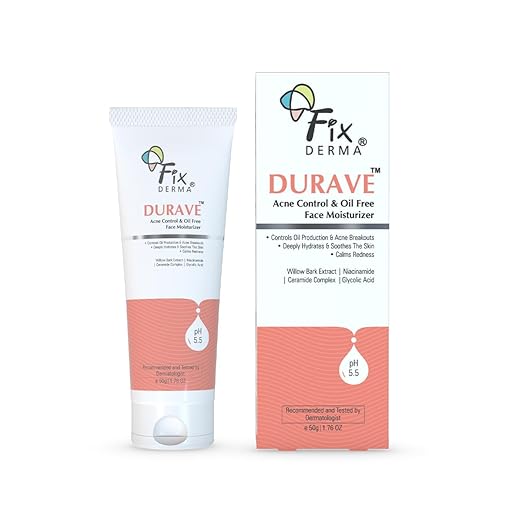 FIXDERMA DURAVE ACNE CONTROL & OIL FREE FACE MOISTURIZER HYDRATION FOR ACNE-PRONE 50ML