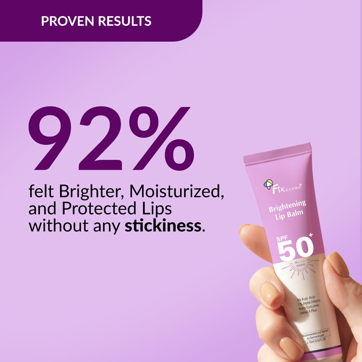 FIXDERMA BRIGHTENING LIP BALM WITH SPF 50 PA+++ FOR PIGMENTED & DRY LIPS 15GM