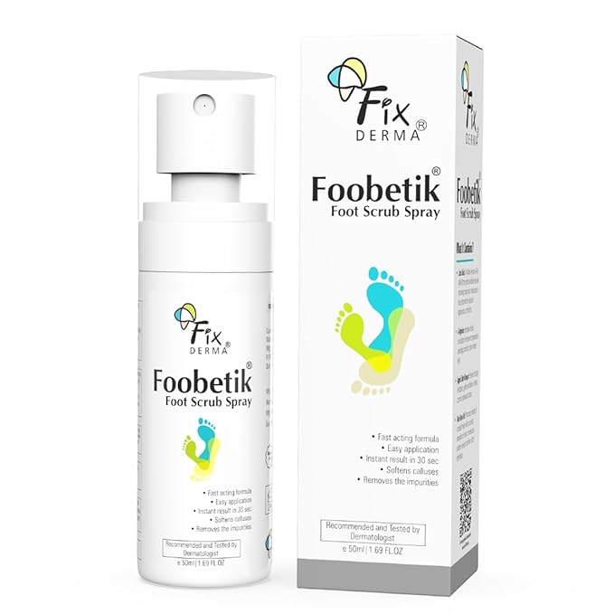 FIXDERMA FOOBETIK FOOT SCRUB SPRAY WITH LACTIC ACID 30 SEC FOOT FACIAL SPRAY 50ML
