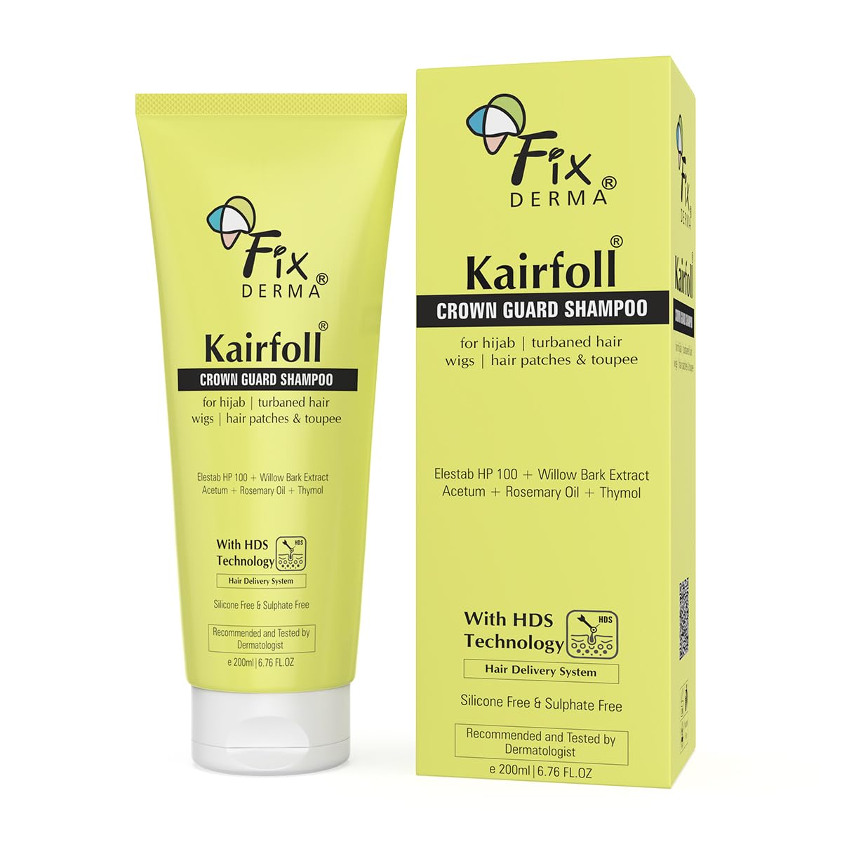 FIXDERMA KAIRFOLL CROWN GUARD SHAMPOO FOR HIJAB ,TURBANED HAIR & WIGS 200ML