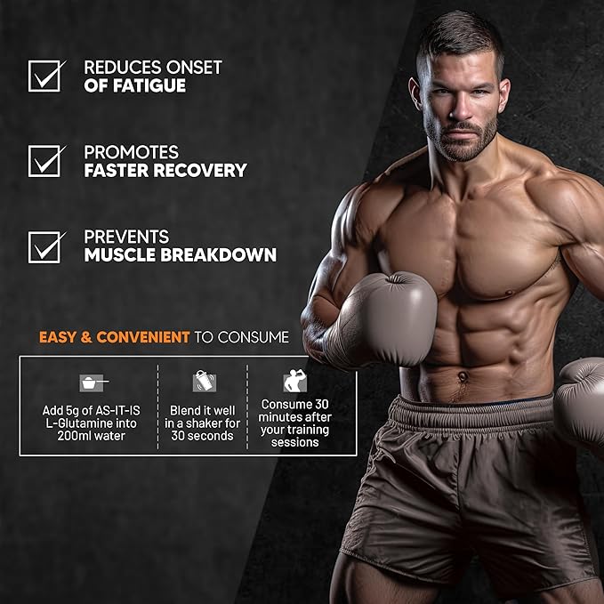 AS-IT-IS NUTRITION L-GLUTAMINE FOR MUSCLE GROWTH AND RECOVERY 250GM