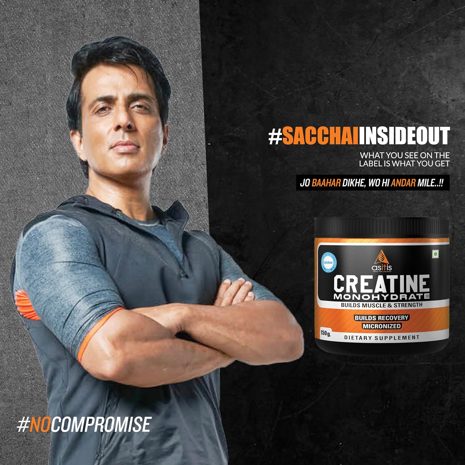 AS-IT-IS NUTRITION 100% CREATINE MONOHYDRATE, PURE 2.5G MICRONIZED POWDER UNFLAVOURED 150GM