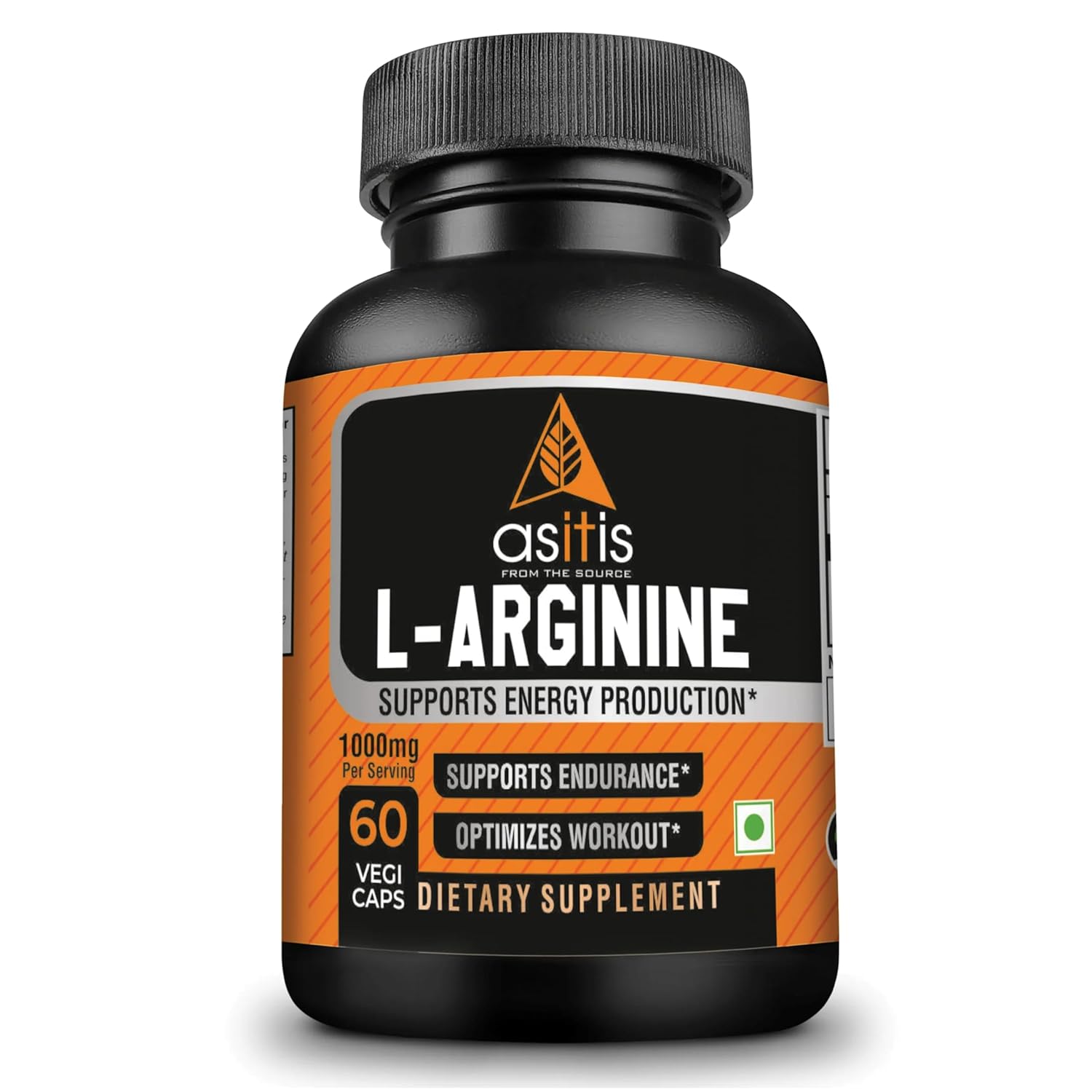 AS-IT-IS NUTRITION L-ARGININE 1000MG SUPPORTS ENDURANCE & OPTIMIZES WORKOUTS 60 CAPSULES