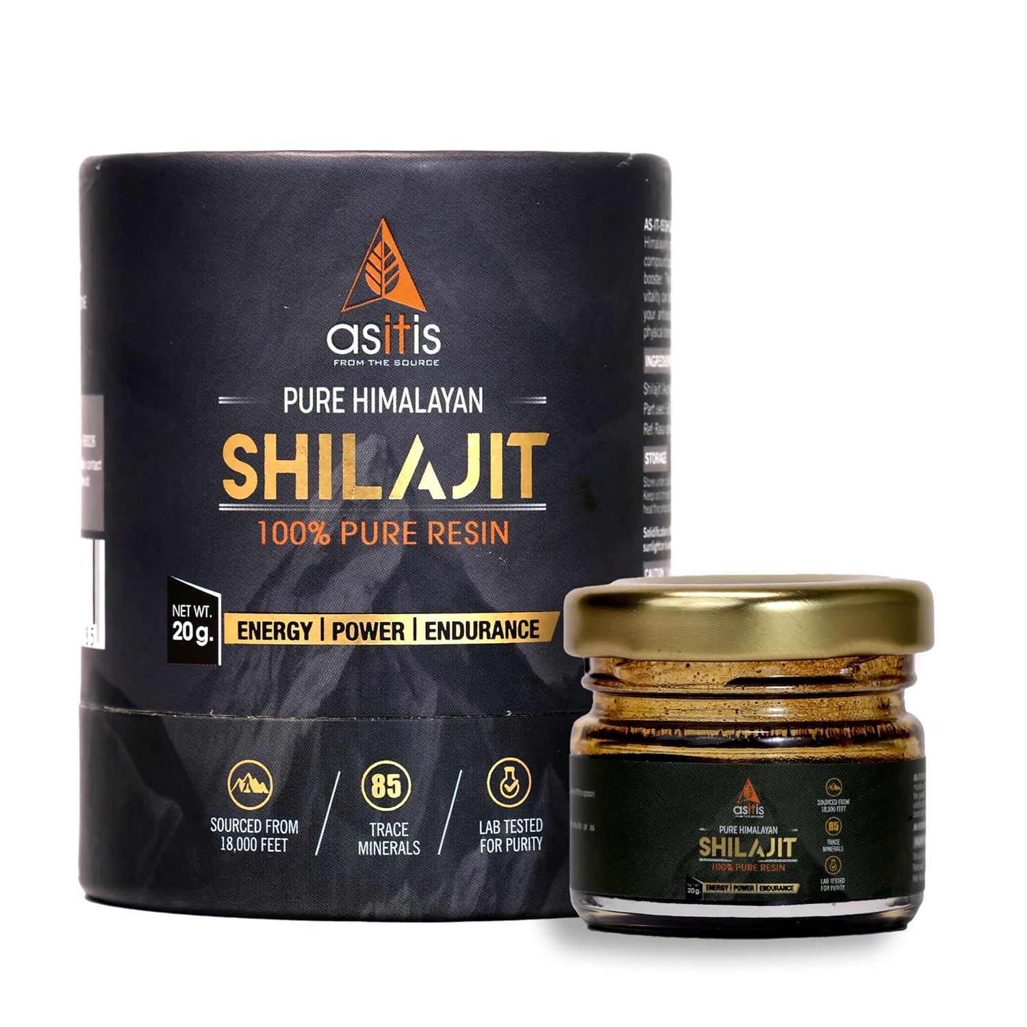 AS-IT-IS NUTRITION PURE SHILAJIT 100% NATURAL HIMALAYAN RESIN RICH IN FULVIC ACID 20GM