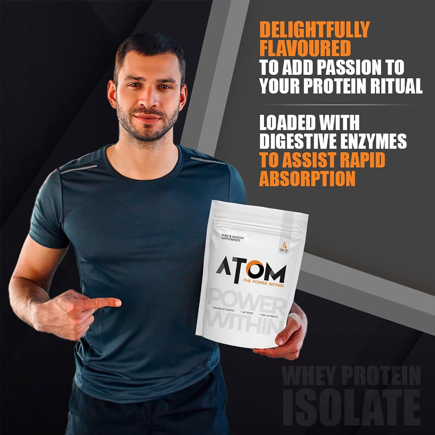 AS-IT-IS ATOM WHEY PROTEIN ISOLATE ULTRA PURE-FAST ACTING PROTEIN |MANGO DELIGHT FLAVOR 1KG