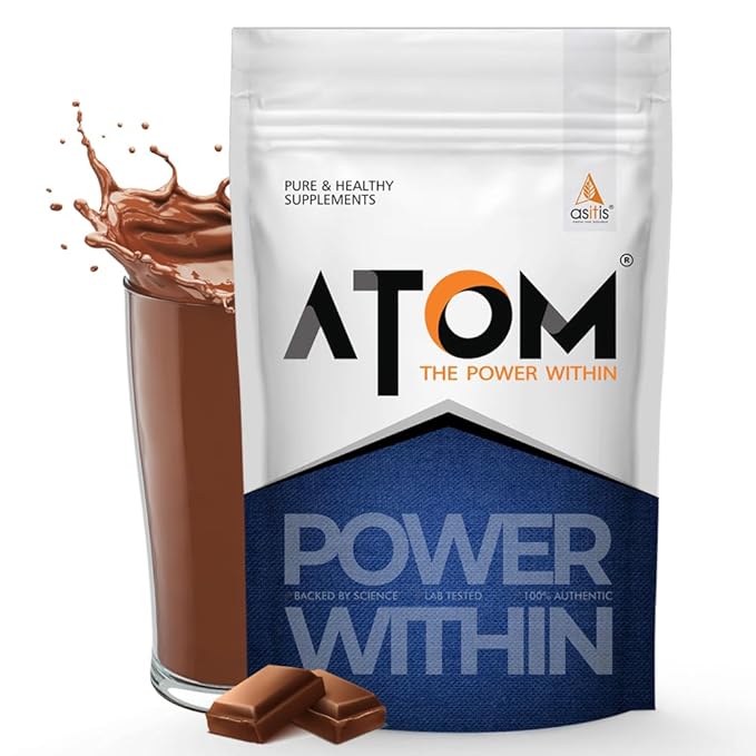 AS-IT-IS NUTRITION ATOM PWR WHEY PROTEIN LEAN MUSCLE GAINS DOUBLE RICH CHOCOLATE 1KG