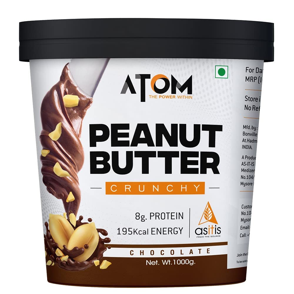 AS-IT-IS ATOM CHOCOLATE PEANUT BUTTER CRUNCHY GLUTEN FREE CHOLESTEROL FREE 1KG