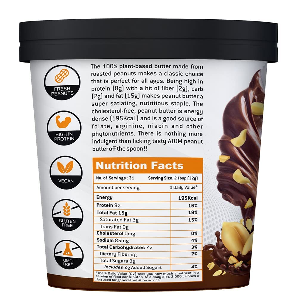 AS-IT-IS ATOM CHOCOLATE PEANUT BUTTER CRUNCHY GLUTEN FREE CHOLESTEROL FREE 1KG