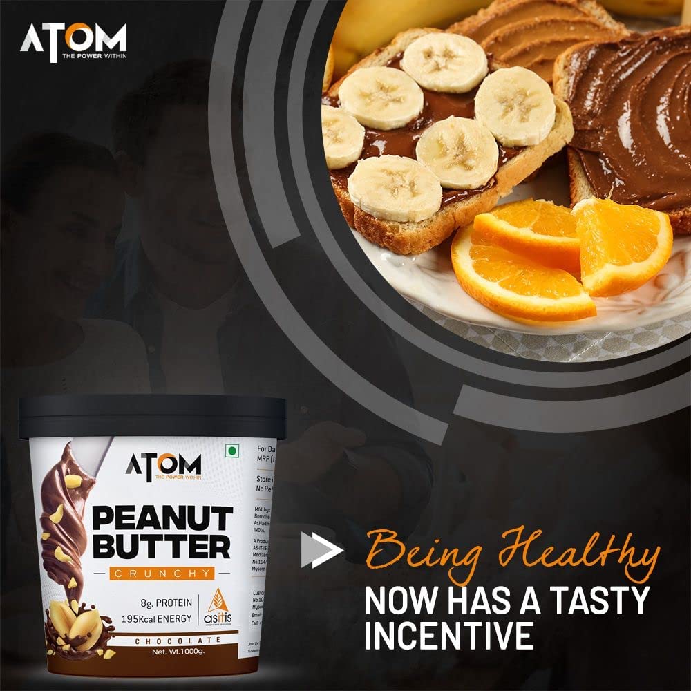 AS-IT-IS ATOM CHOCOLATE PEANUT BUTTER CRUNCHY GLUTEN FREE CHOLESTEROL FREE 1KG