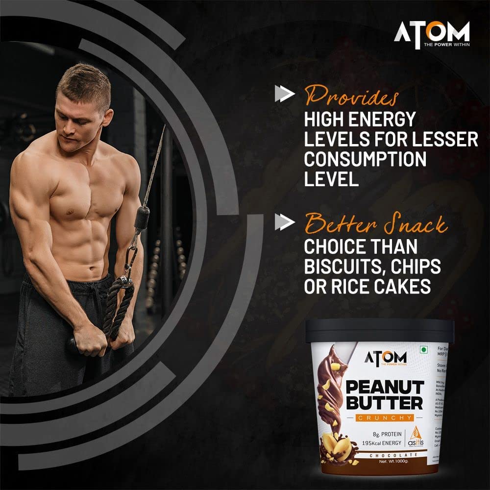 AS-IT-IS ATOM CHOCOLATE PEANUT BUTTER CRUNCHY GLUTEN FREE CHOLESTEROL FREE 1KG