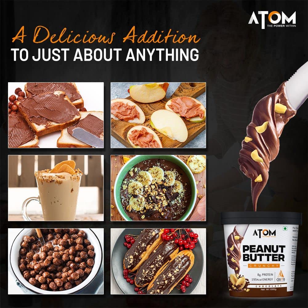 AS-IT-IS ATOM CHOCOLATE PEANUT BUTTER CRUNCHY GLUTEN FREE CHOLESTEROL FREE 1KG