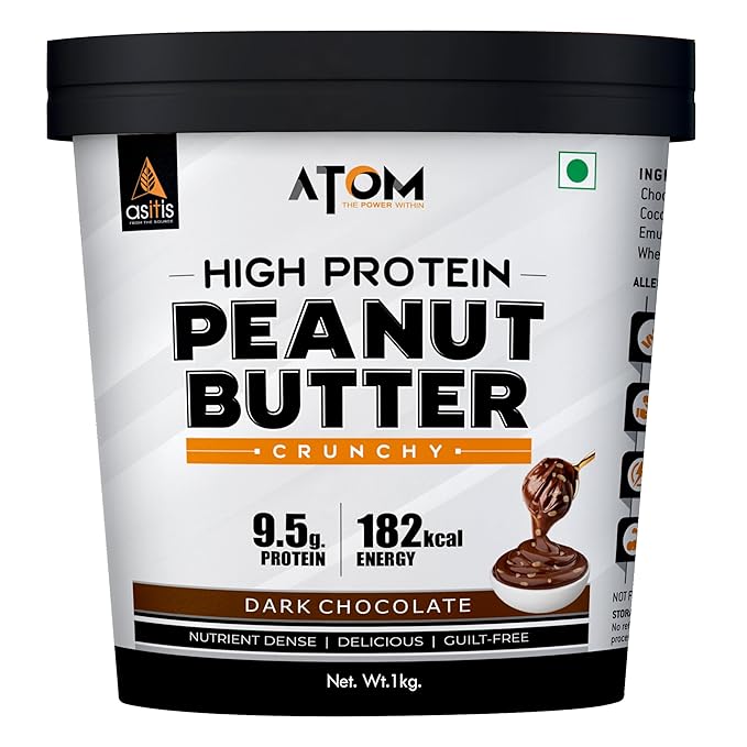 AS-IT-IS NUTRITION ATOM HIGH PROTEIN PEANUT BUTTER CRUNCHY, DARK CHOCOLATE 1KG
