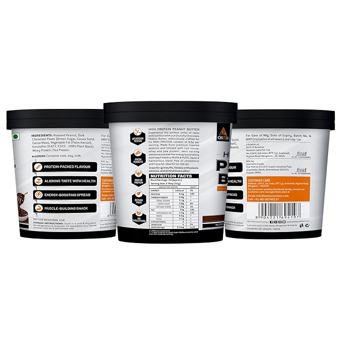 AS-IT-IS NUTRITION ATOM HIGH PROTEIN PEANUT BUTTER CRUNCHY, DARK CHOCOLATE 1KG