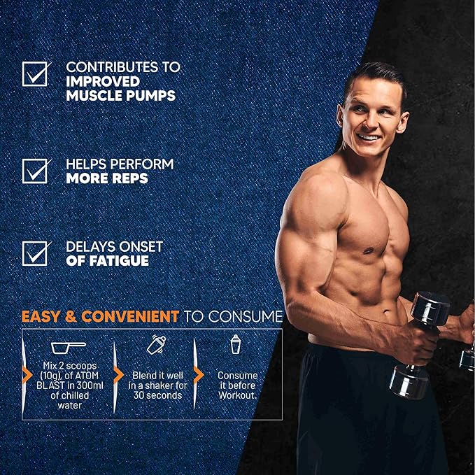 AS-IT-IS ATOM NUTRITION BLAST ADVANCED PRE-WORKOUT POWDER, COLA FLAVOUR 100GM