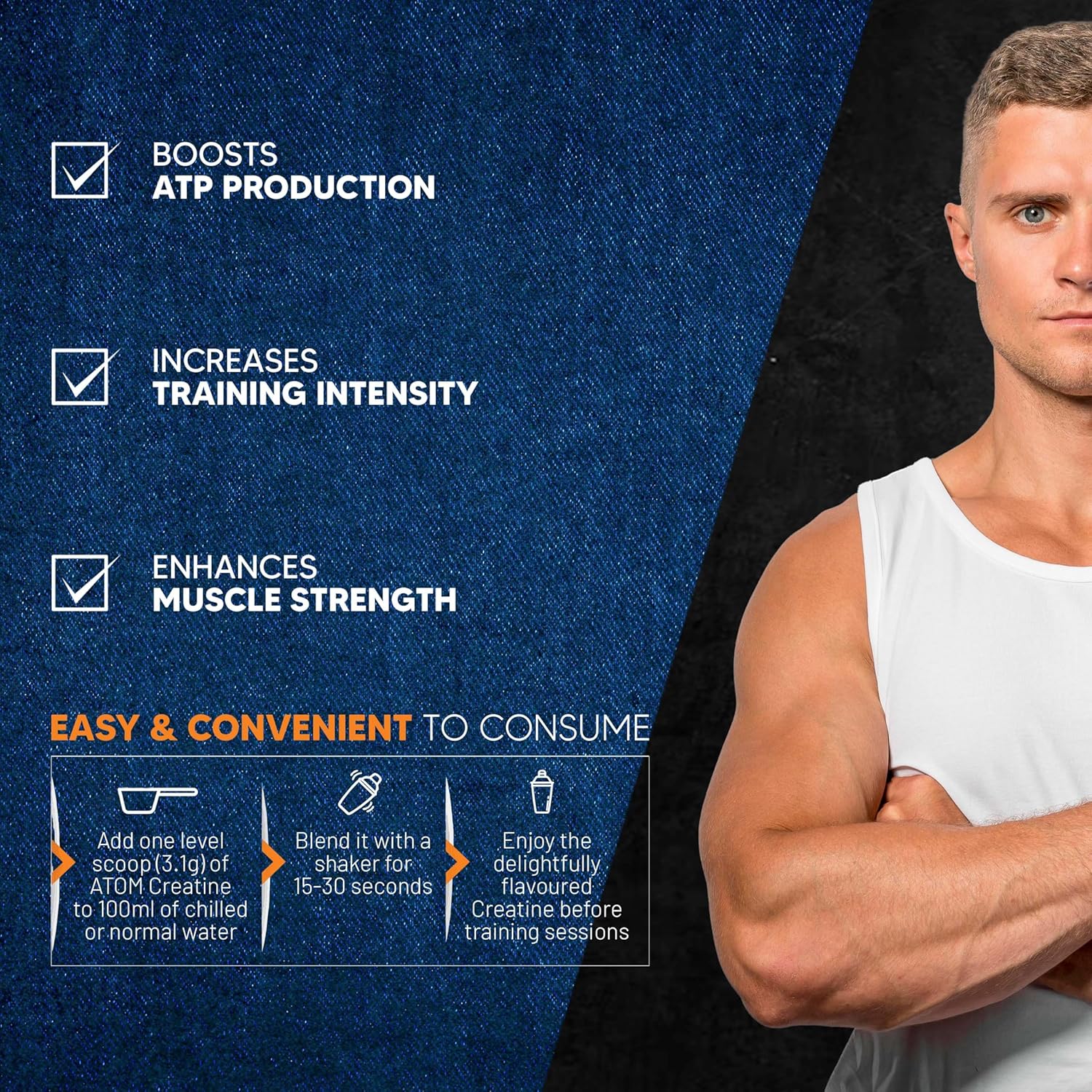 AS-IT-IS ATOM CREATINE MONOHYDRATE DOPE FREE 250GM