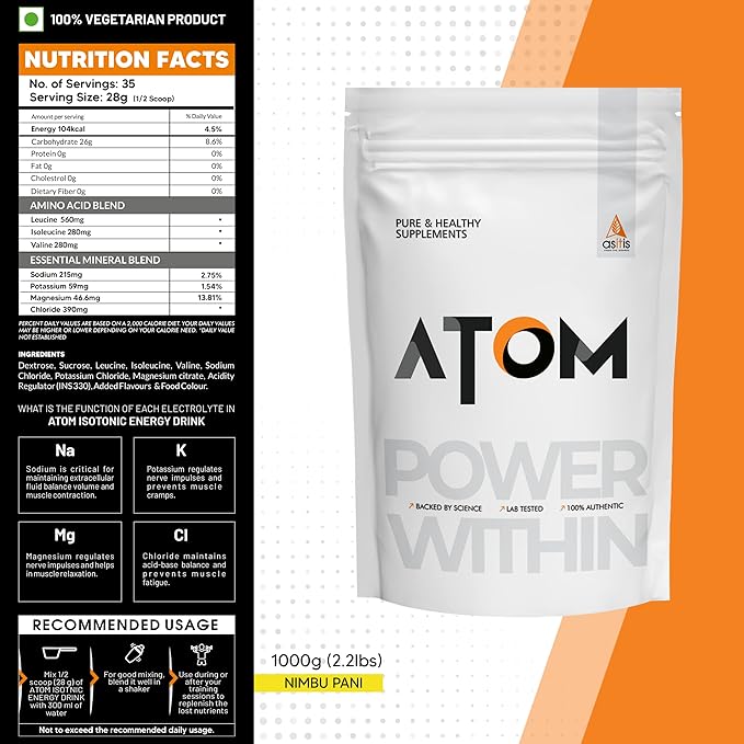 AS-IT-IS ATOM ISOTONIC ENERGY DRINK | NON-GMO ELECTROLYTE MIX 1KG