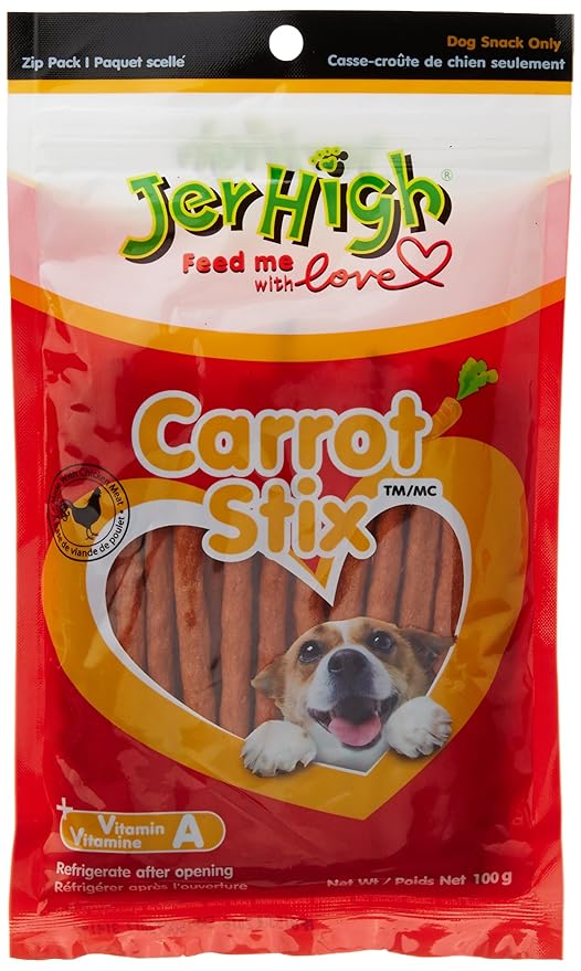 JERHIGH CARROT STIX DOG STICK TREATS - 100 G