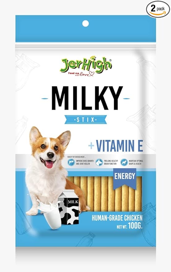 JERHIGH MILK STIX DOG MEATY TREAT - 100 GM