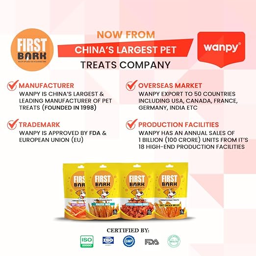 FIRST BARK CHIC WRAP MANGO & CHICKEN WRAP WHOLESOME TREATS FOR DOGS 70GM