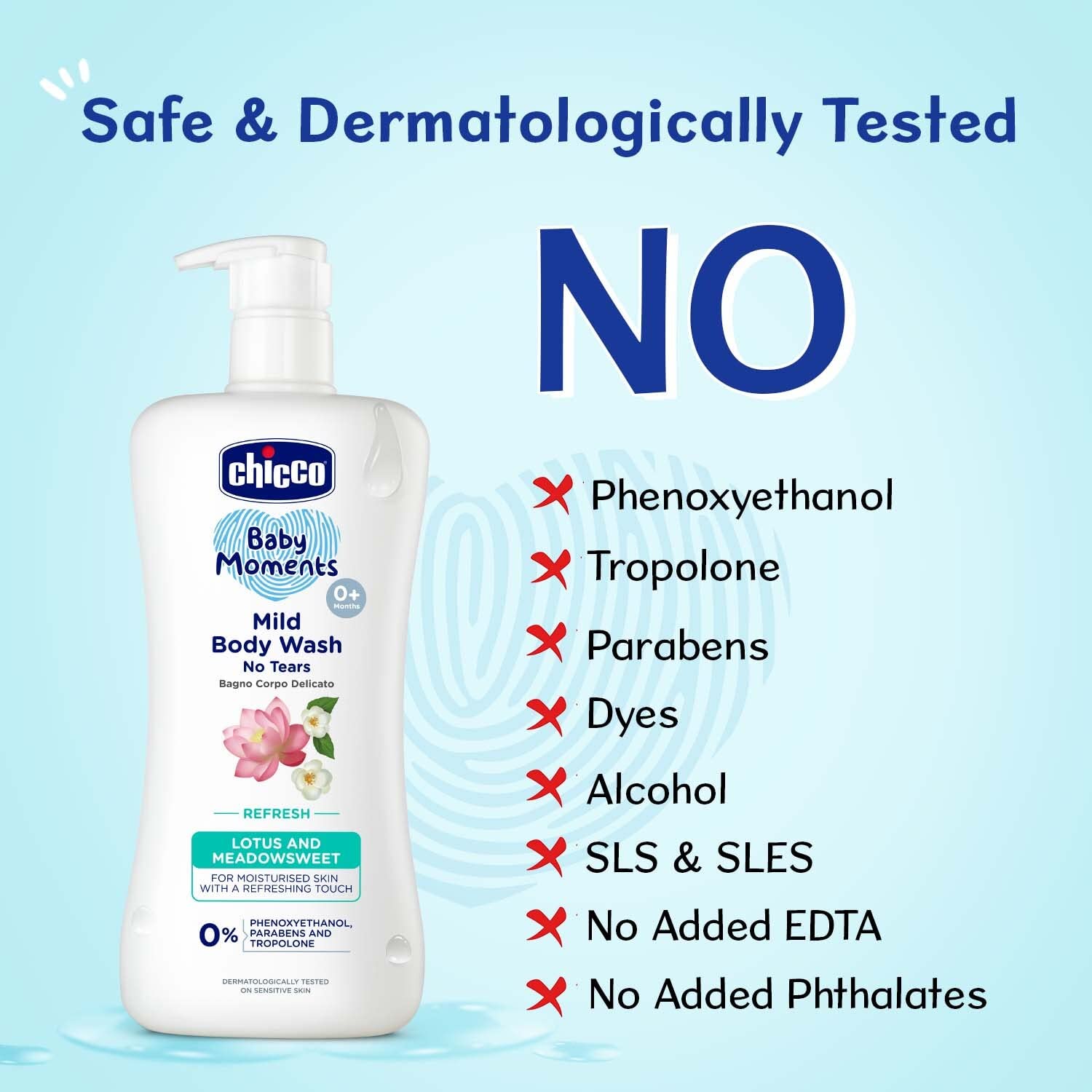 CHICCO MILD BODYWASH REFRESH NO TEARS 500ML