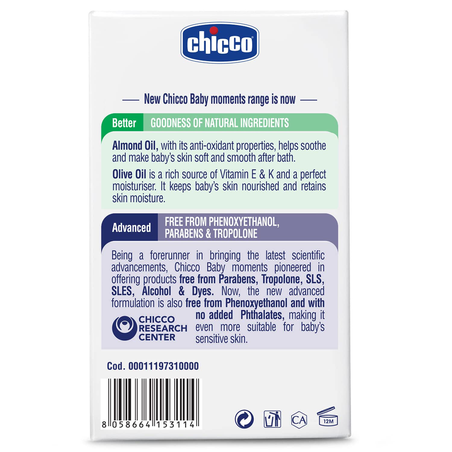CHICCO BM SOAP 125GM (3+1) PACK