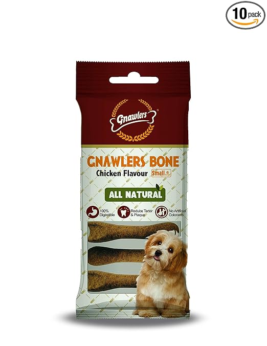 GNAWLERS DOG CHICKEN CHEW BONE, 100% RAWHIDE FREE 3 INCH, 108GM