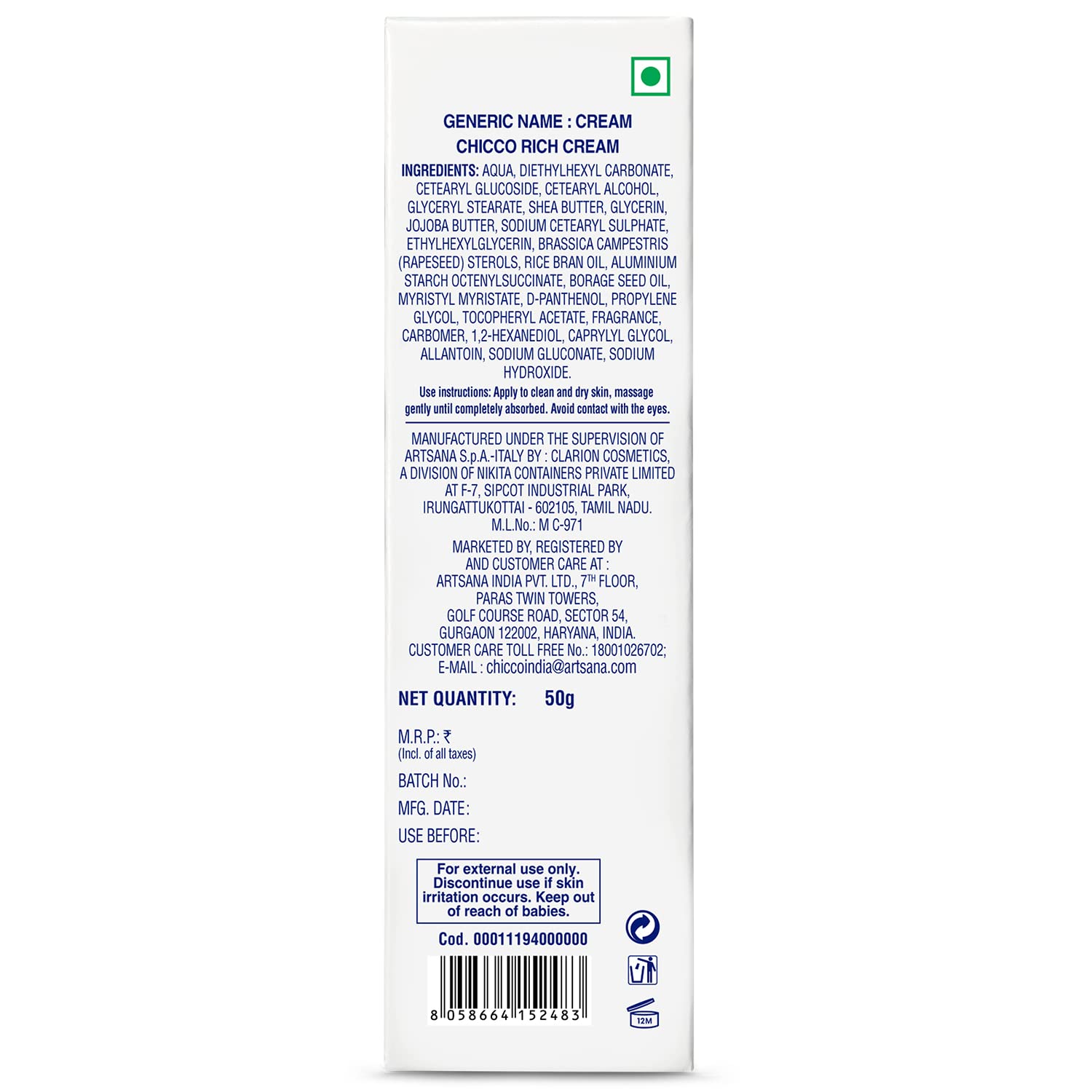 CHICCO RICH CREAM 50ML