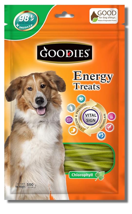 GOODIES ENERGY TREATS CHLOROPHYLL FLAVOUR DOG DENTAL TREAT - 125 GM