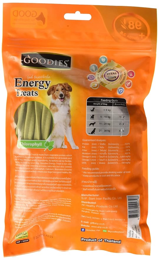 GOODIES ENERGY TREATS CHLOROPHYLL FLAVOUR DOG DENTAL TREAT - 125 GM