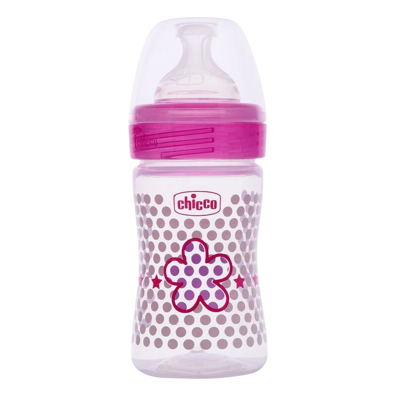 CHICCO BOTTEL WB SIL PHY PINK 150ML